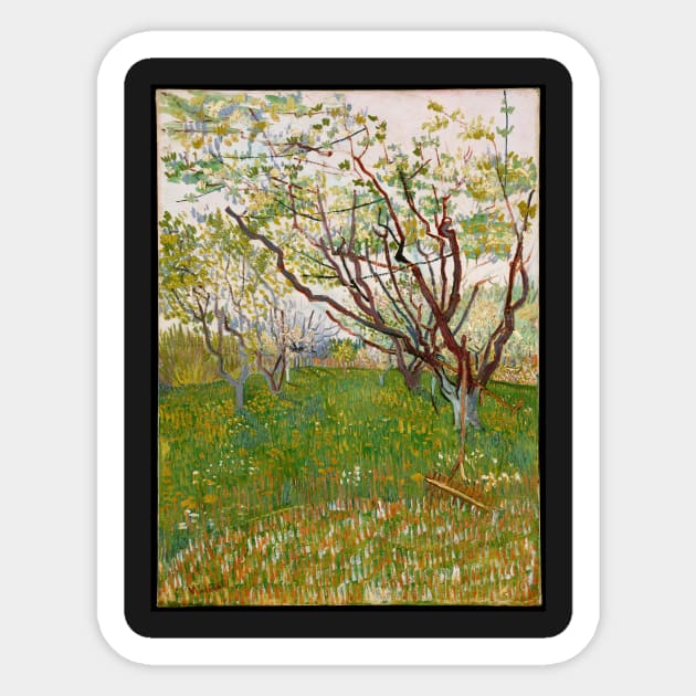 The Flowering Orchard Sticker by VincentvanGogh